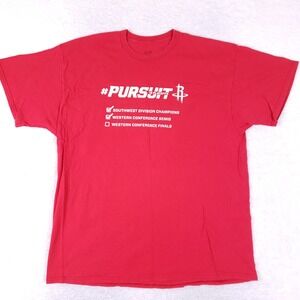 PORT AND COMPANY T-Shirt Mens 2XL Houston Rockets NBA 2015 Playoffs Red Graphic